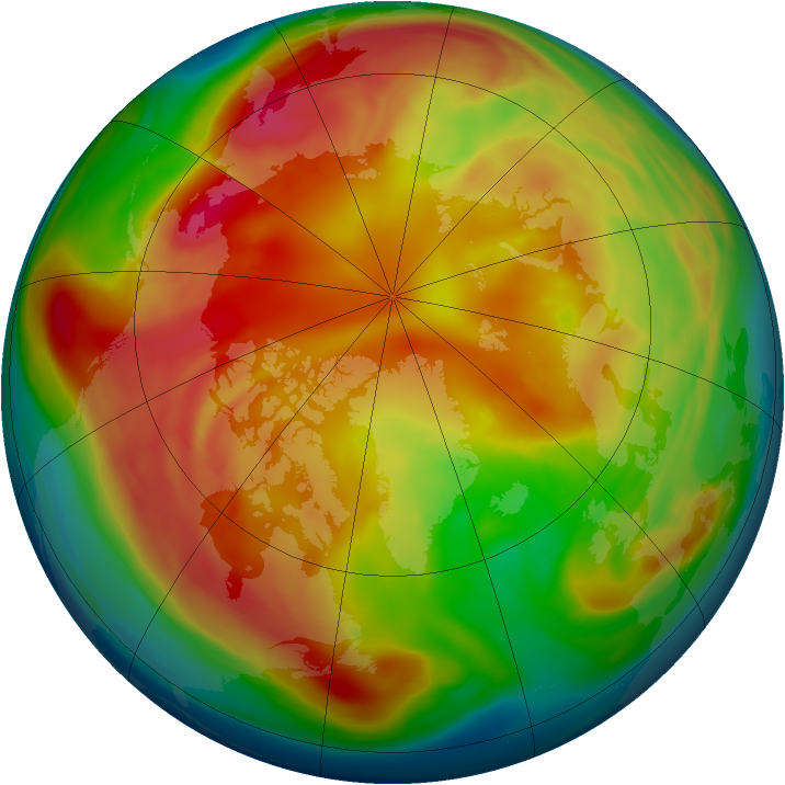 Arctic ozone map for 25 February 2006